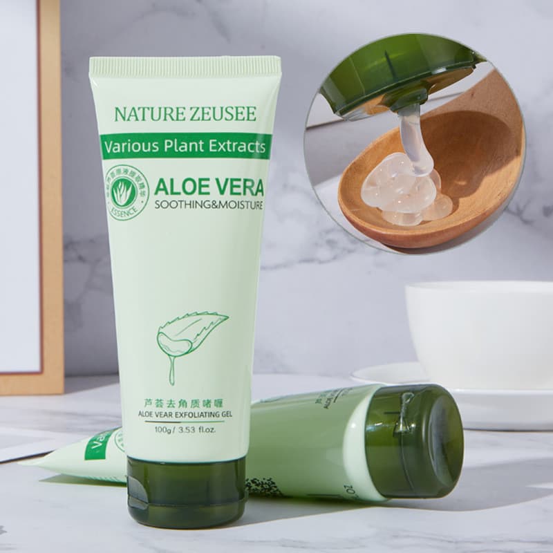 Zixi Aloe Vera gel esfoliante 100g esfregando lama tesouro fosco creme gel limpeza Facial poros feminino masculino Stu