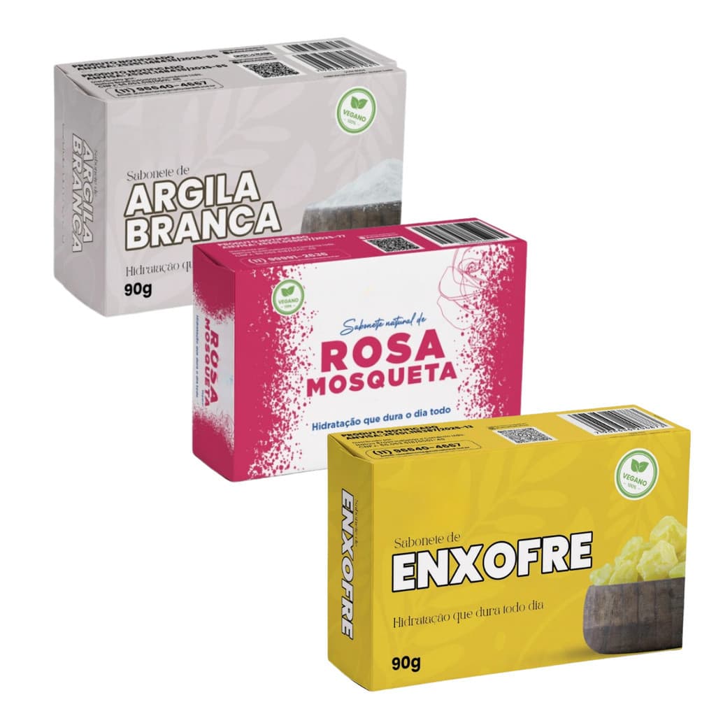 KIT SABONETE BIO INSTINTO ENXOFRE ANTI CHULE ANGILA BRANA E ROSA MOSQUETA COMBATE ESPINHAS OLESIADADE E MANCHAS NO ROSTO