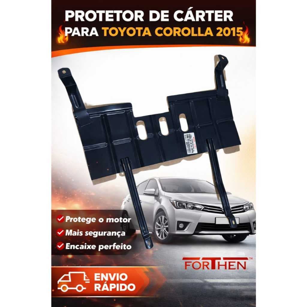 Protetor de Cárter Peito de Aço Toyota Corolla 2015 1.8/2.0 GLI/XE Aço Reforçado e Kit de fixação marca FORTHEN-MAKITY