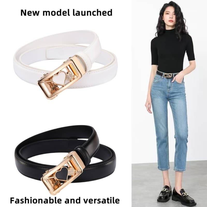 Senhoras cinto de couro genuíno Casual moda All-Match quatro estações ajustável diário Commuter cinto estudante versão c