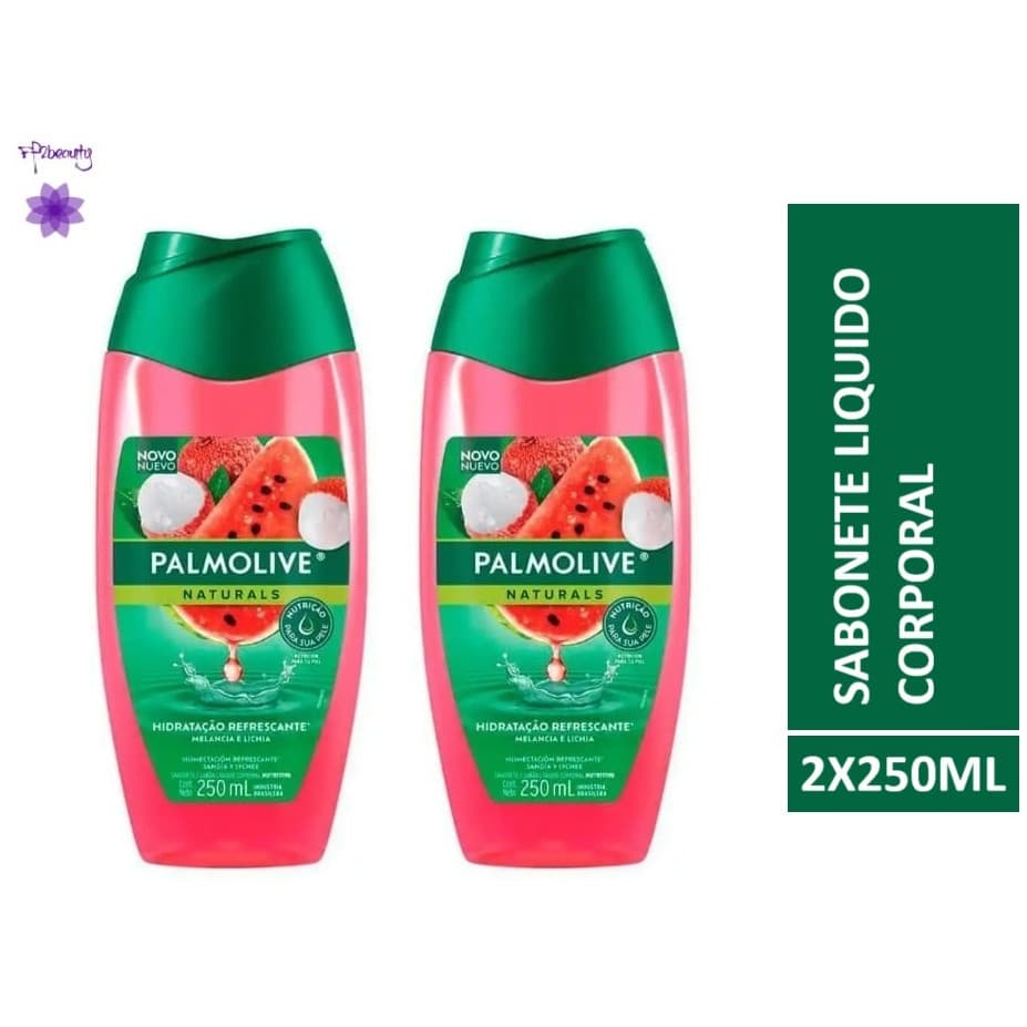 Kit c/2 uni Sabonete Liquido Palmolive Naturals Hidratação Melancia e Lichia 250ml