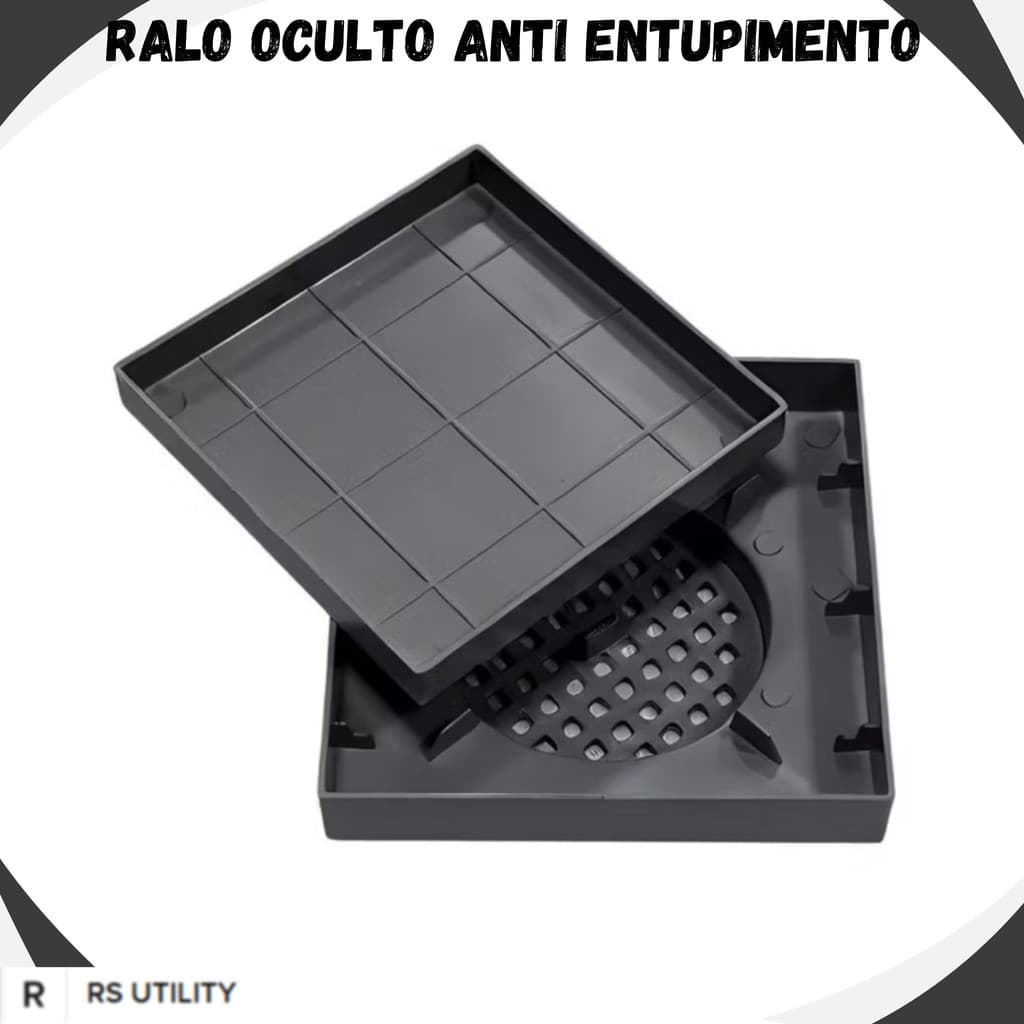 Ralo 10x10 Protetor de Ralo Banheiro Anti Entupimento Anti Odor Ralo Oculto Filtro de Cabelo Universal We