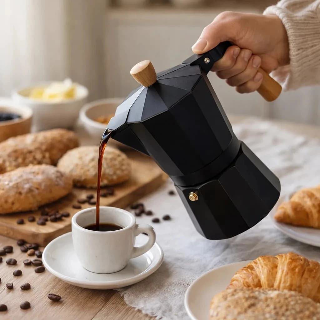 Cafeteira Italiana 6 Xícaras Chaleira Café Expresso Fogão Preparo Panela Bule Jarra Preparo Esquenta