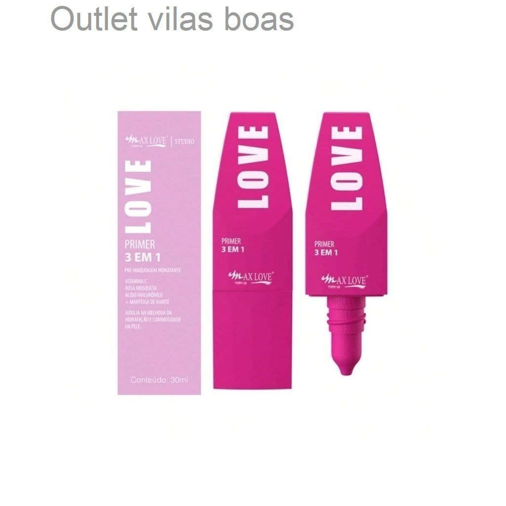 Primer Facial Hidratante Pré Maquiagem 3 em 1 Max Love com Rosa MosquetaJCOO