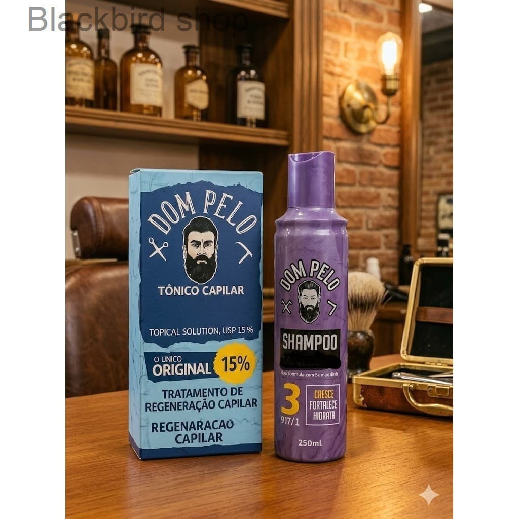 Kit Dom Pelo Premium: Shampoo Fortalecedor + Tônico de Regeneração CapilarL33C