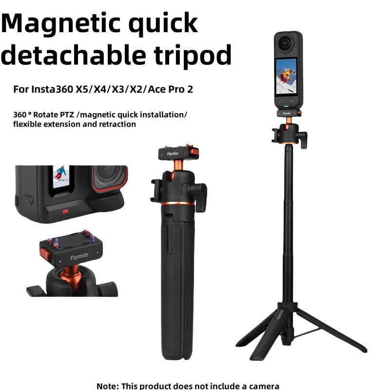 tripé Selfie Stick Para Insta360 X5/X4/Ace Pro 2 Câmera De Ação Ajustável Hastes De Extensão Suporte Acessórios Câmeras