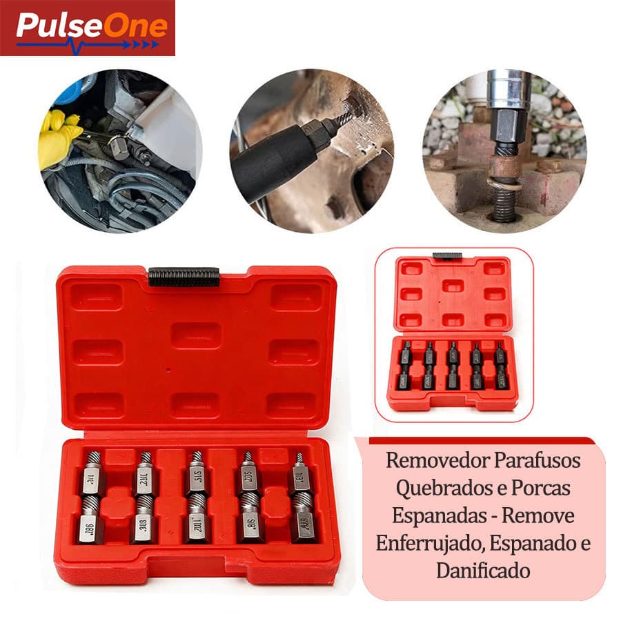 Kit 25 Pçs Removedor Parafusos Quebrados e Porcas Espanadas - Remove Enferrujado, Espanado e Danificado