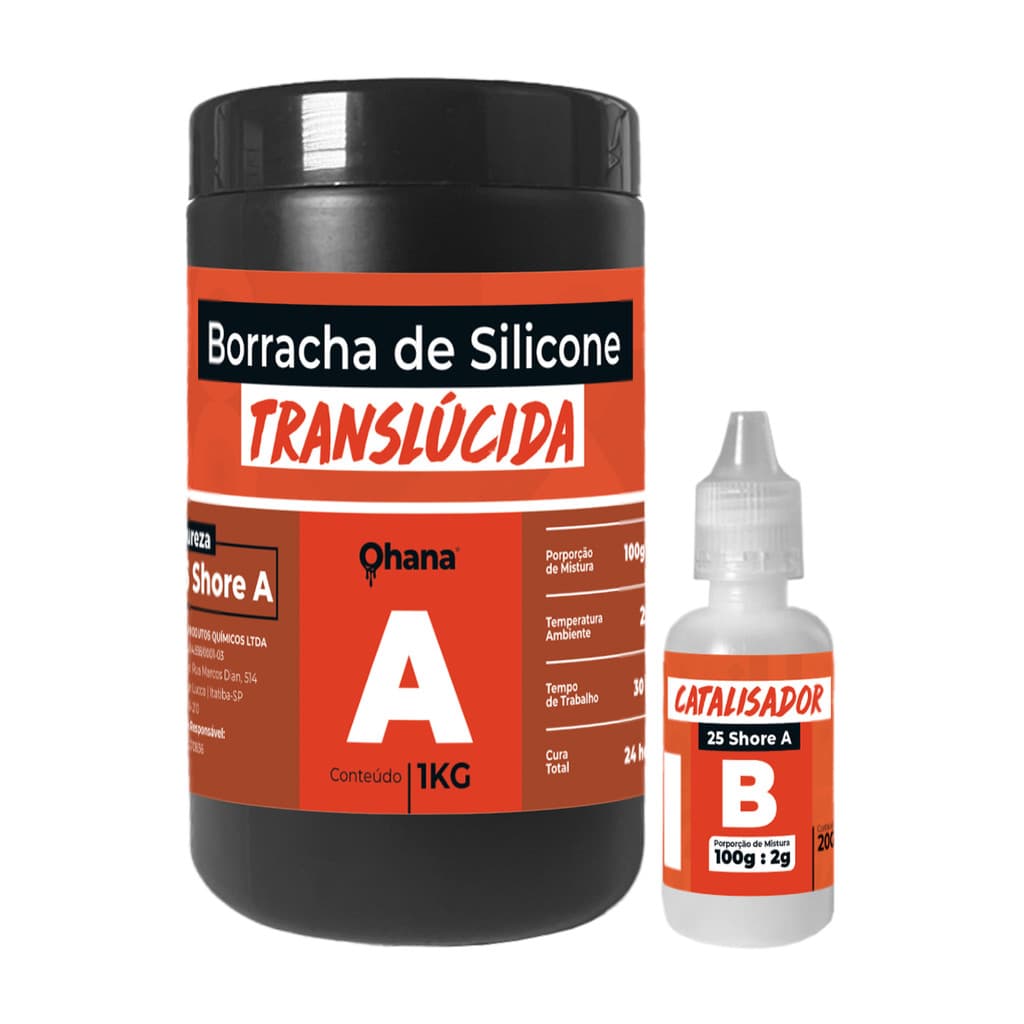 Borracha de Silicone Ohana Translúcida - Shore 25 A (1,020Kg)