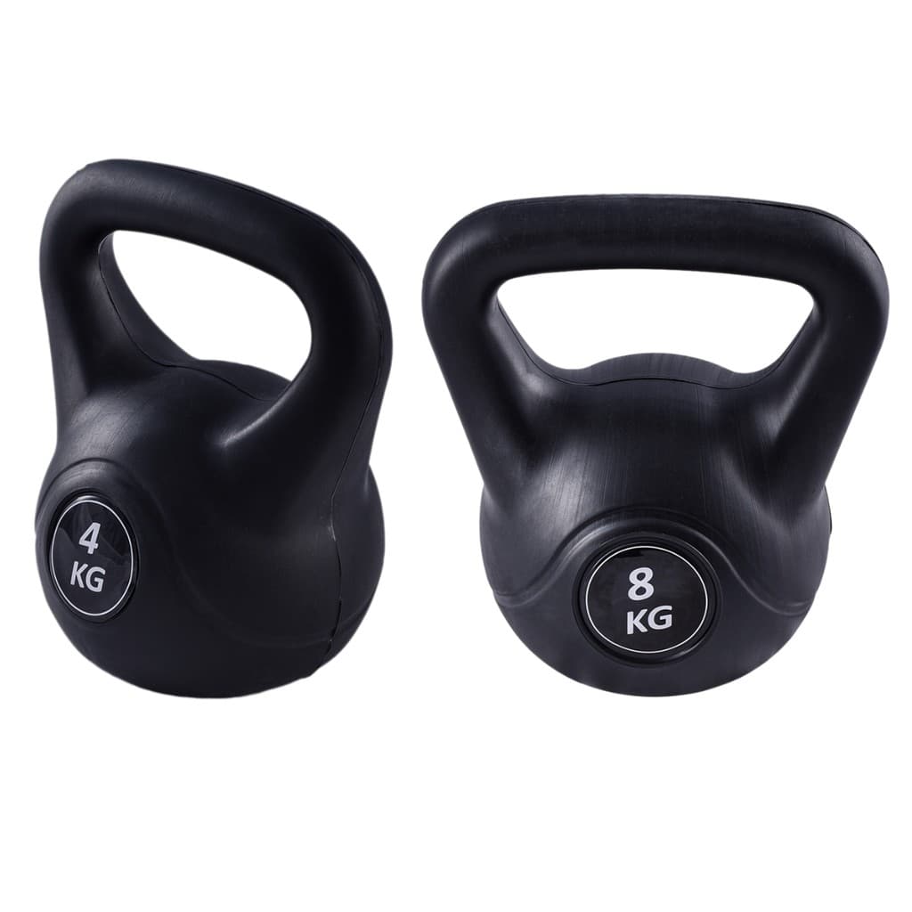 Kit 2 Pesos Kettlebell Para Treiono Funcional 4 E 8kg Preto