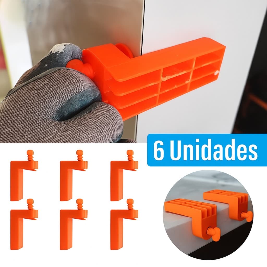 Espaçador Nivelador De Piso Cerâmica Porcelanato Telhas De Cantos Fixador Clipes Juntas Reutilizável