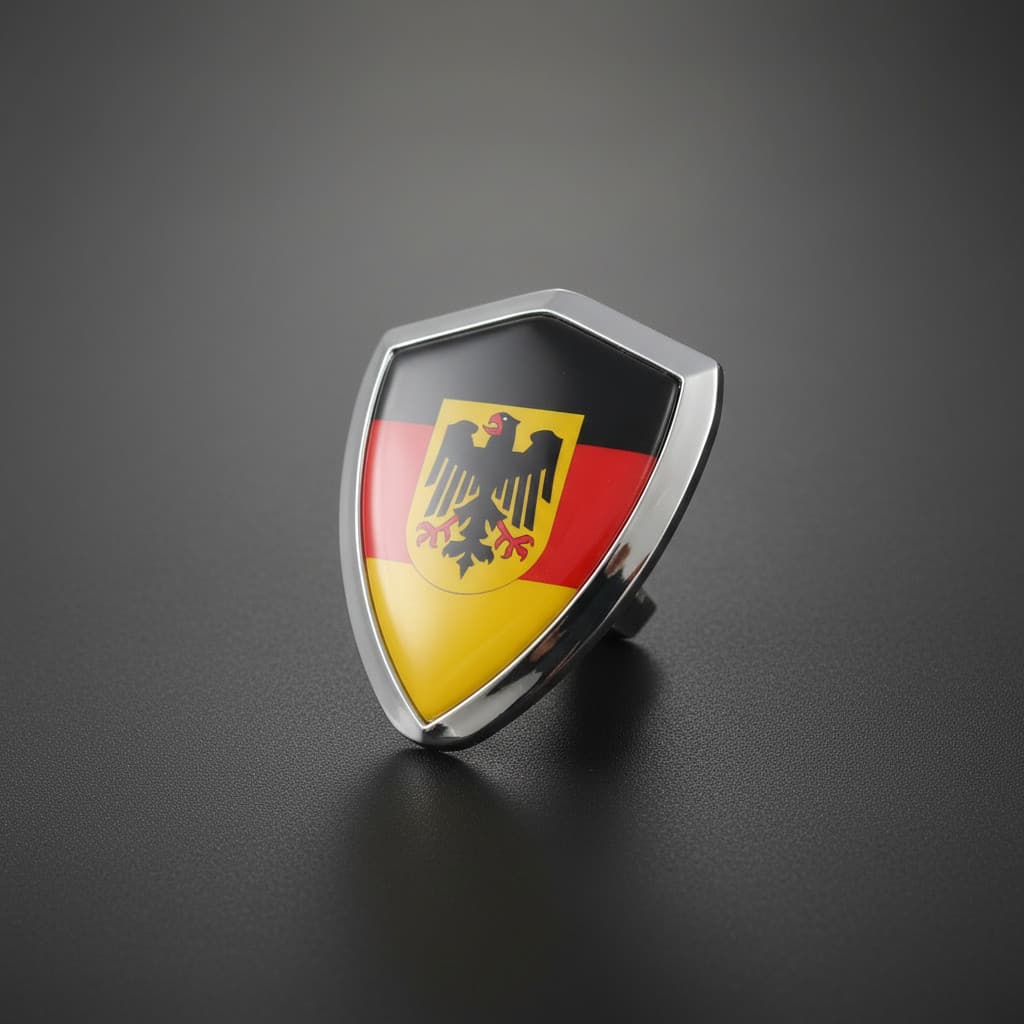 Par Emblema Escudo Bandeira Fender Brasão Lateral Porta Mala