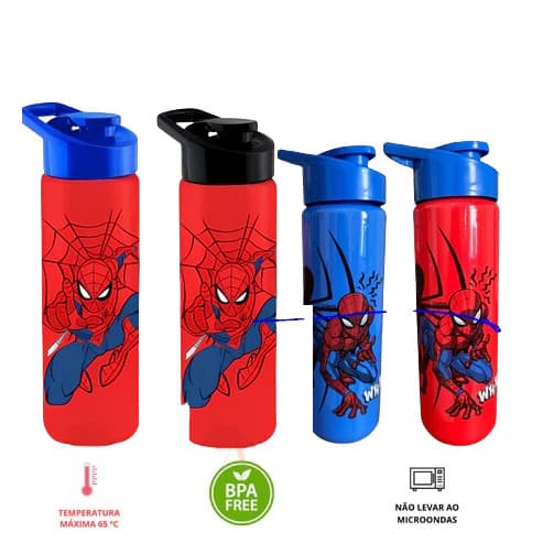 Garrafa Infantil Homem-Aranha 750 ml – Squeeze Super-Herói, Livre de BPA,  Ideal para Escola