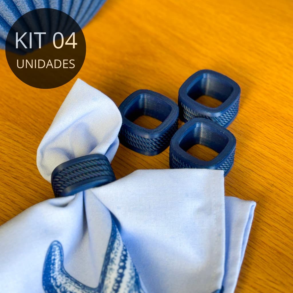 Kit 4 Anéis Porta Guardanapos para mesa posta - Coleção Peixes