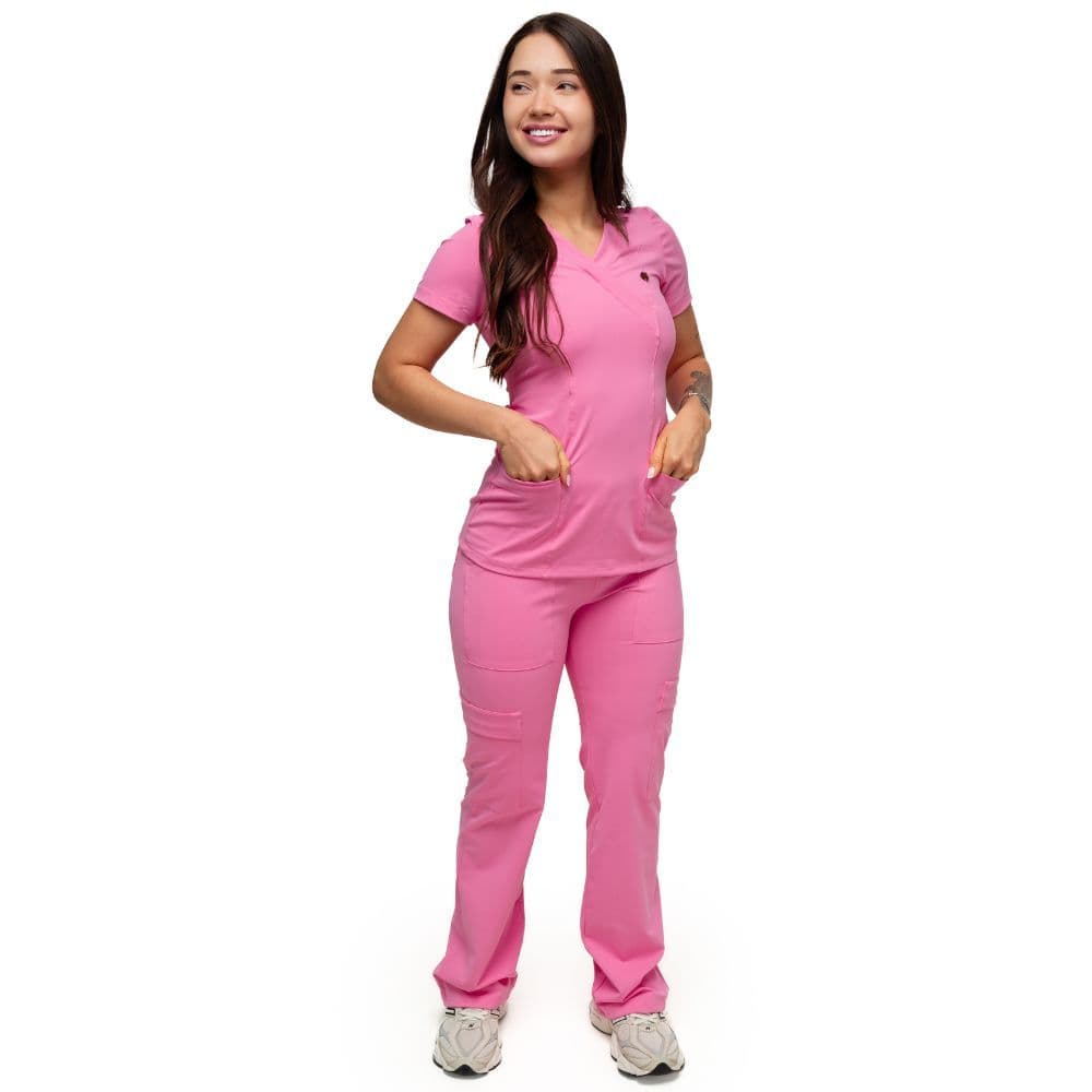 Conjunto Scrub Pijama Cirúrgico Verona Pop Rosa Toque geladinho