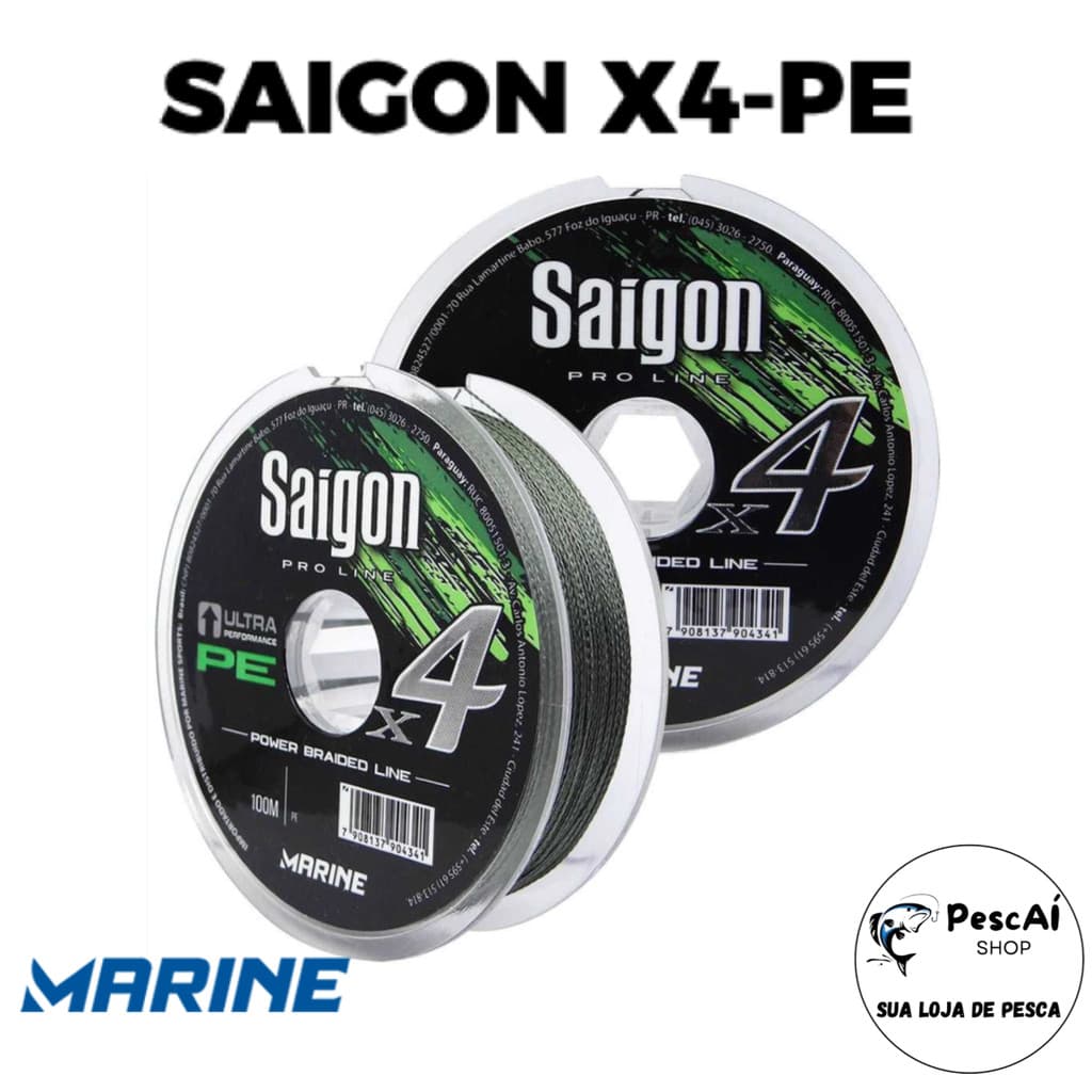 Linha Multifilamento - Saigon X4 - Marine Sports - 4X - 100 Metros