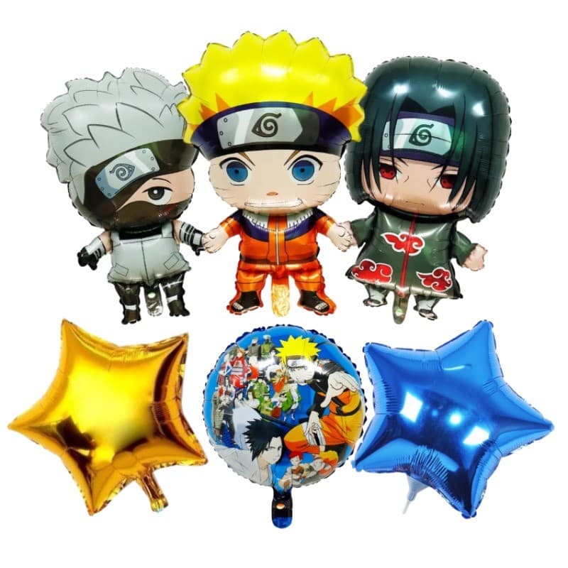 Kit Balão Naruto Metalizado Itashi Kakashi Akatsuki Balões Festa Aniversário Lembrancinha Decoração