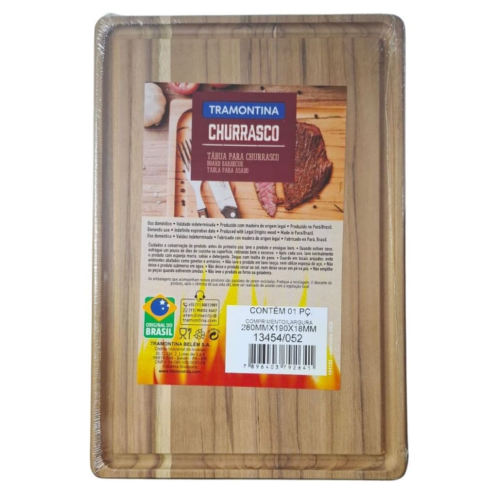 Tábua Retangular para Churrasco Tramontina 28x19 cm