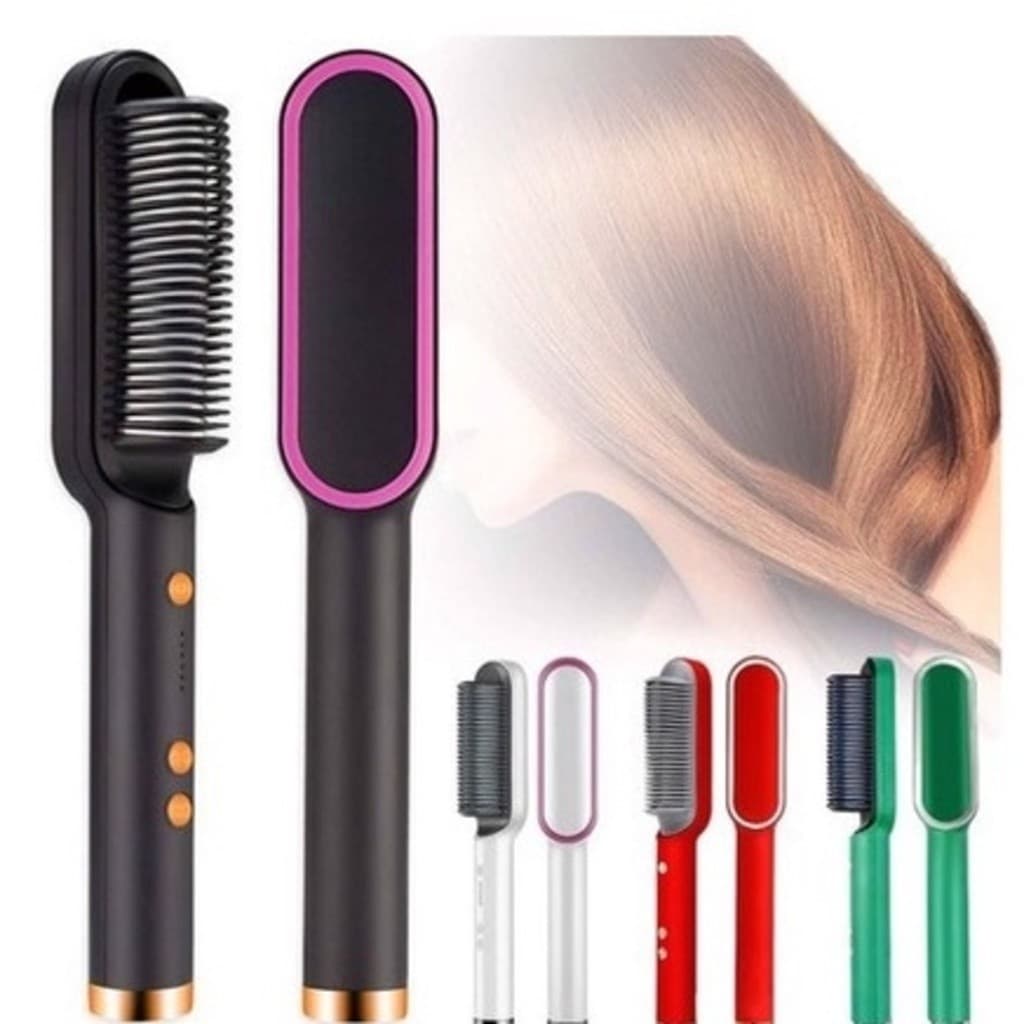 Escova Alisadora Anion Hair 5 em 1 , Secador, Alisadora e Modelador de Cachos Bivolt