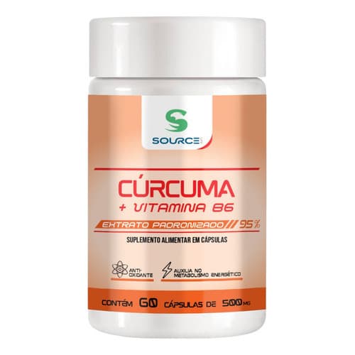 Cúrcuma 60 Caps 500mg Com Vitamina B6 100% Da Idr Sem Sabor