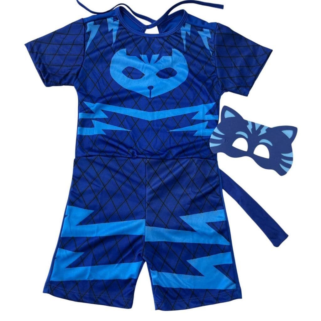 Roupa Infantil Fantasia Aniversário Menino Gato com Máscara