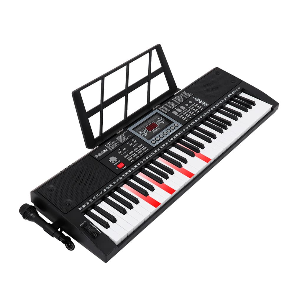 Teclado Musical Portátil 61 Teclas Iluminadas Estudante Rhythmic 80 com Bluetooth