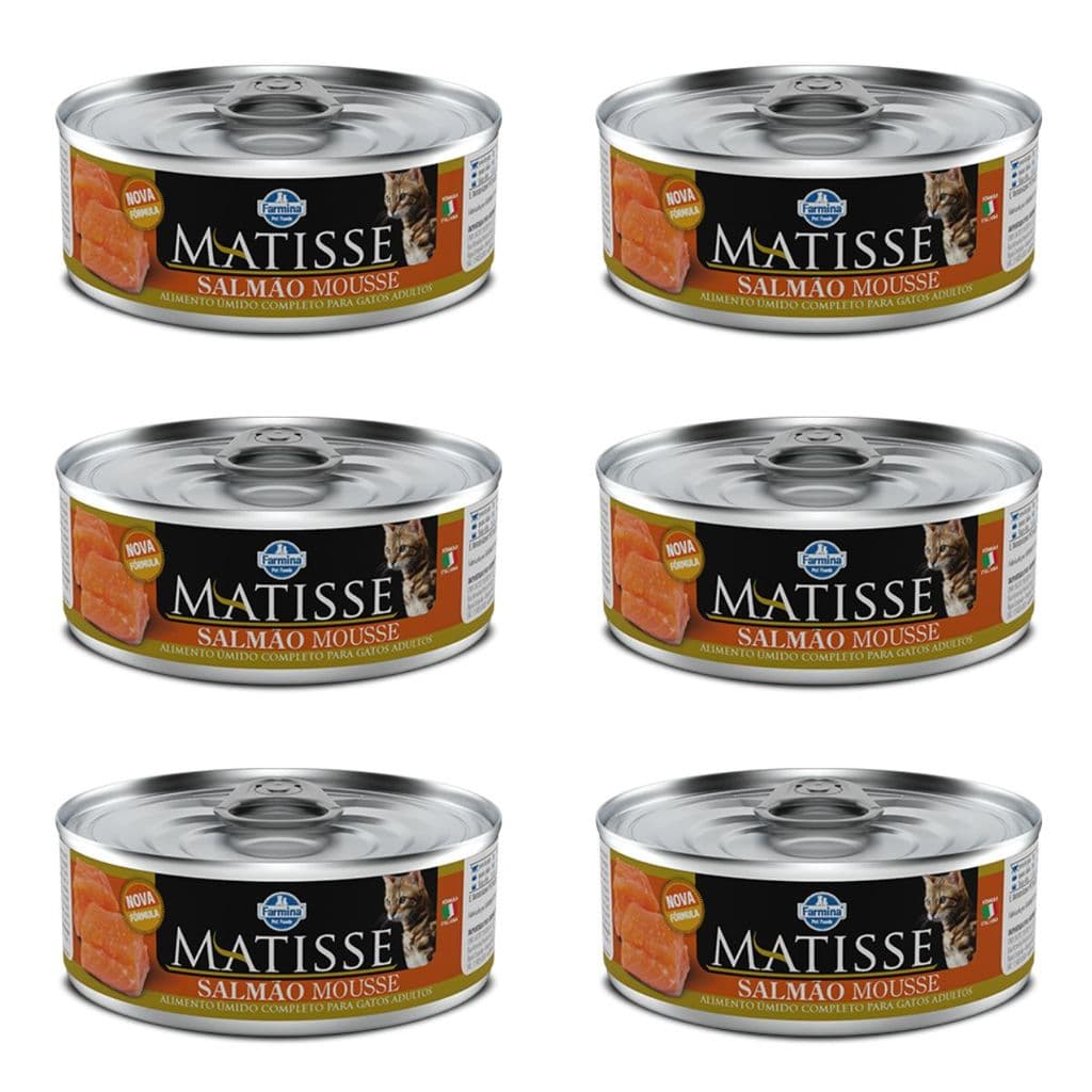 Kit 6x Matisse Cat Wet Mousse Salmão 85g