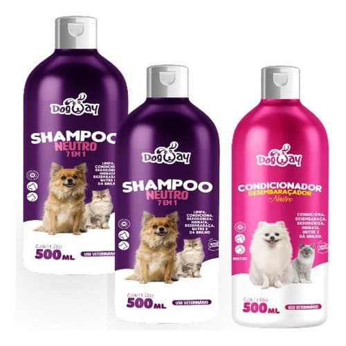 Kit 2 Shampoo 1 Condicionador Hidratante Banho E Tosa Pet.