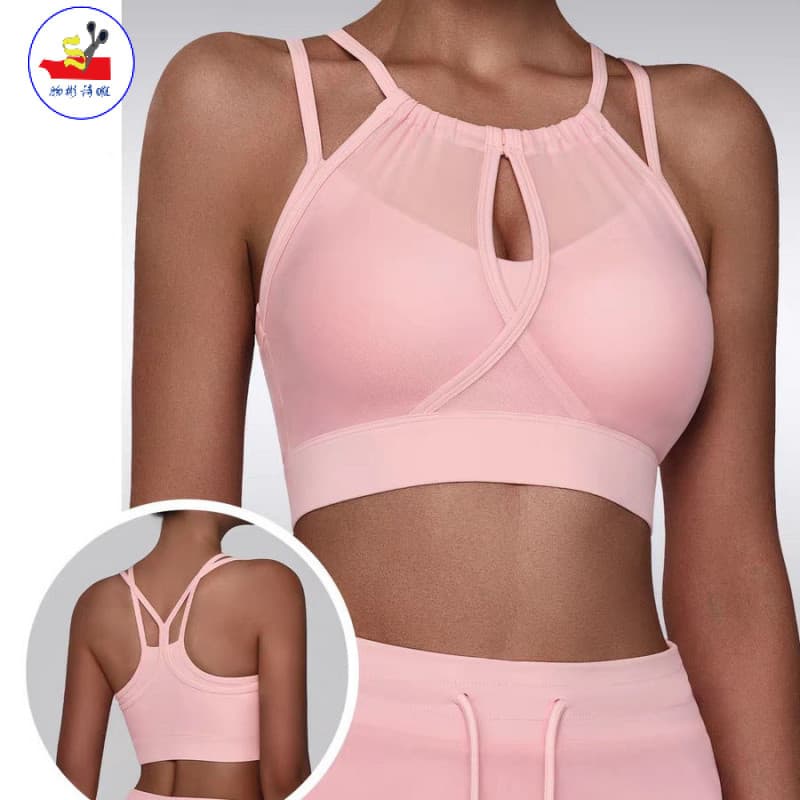 WSX roupa interior esportiva feminina bonita volta reunir confortável respirável gaze Pilates Fitness wear Yoga terno