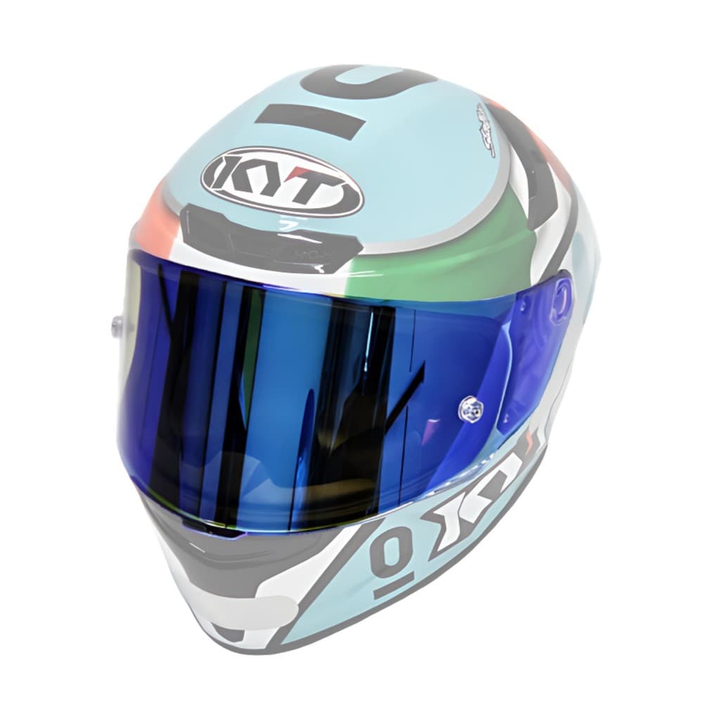 Viseira Capacete Kyt Tt Course Azul Dia Noite Fixação Forte