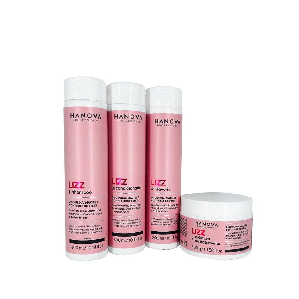 Kit Completo Controle do Frizz Lizz Hanova 4 Itens