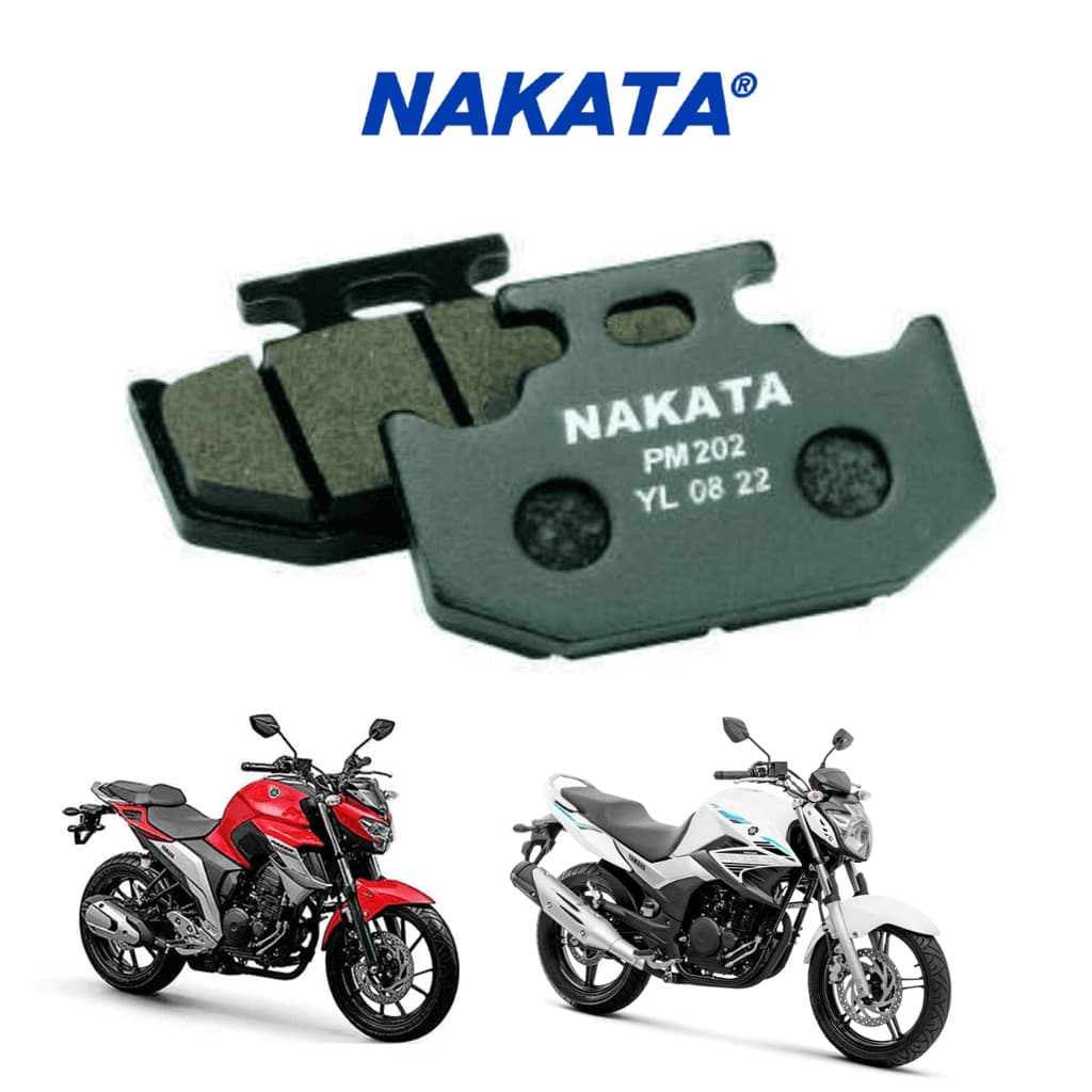 Pastilha de Freio traseiro Fazer YS 250 2011 2012 2013 2014 2015 2016 2017 2018 2019 2020 2021 2022 2023 nakata - PM202