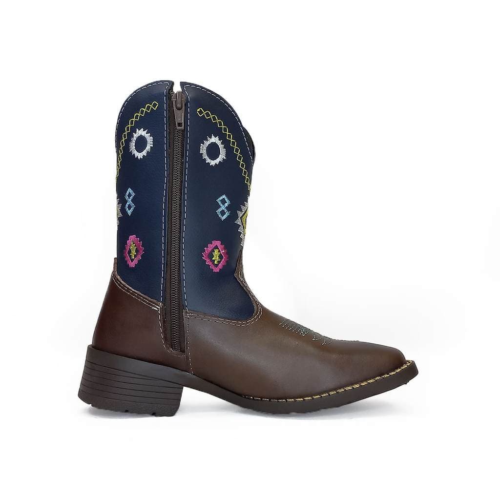 Bota Texana Infantil Couro Bordada Country Conforto Linda