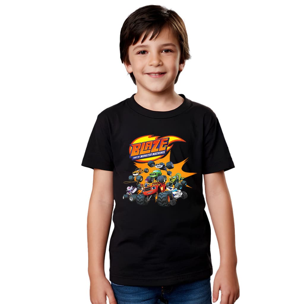 Camisa Camiseta Infantil Juvenil Para Menino Menina 100% Algodão  Blaze Monster Machine Md2