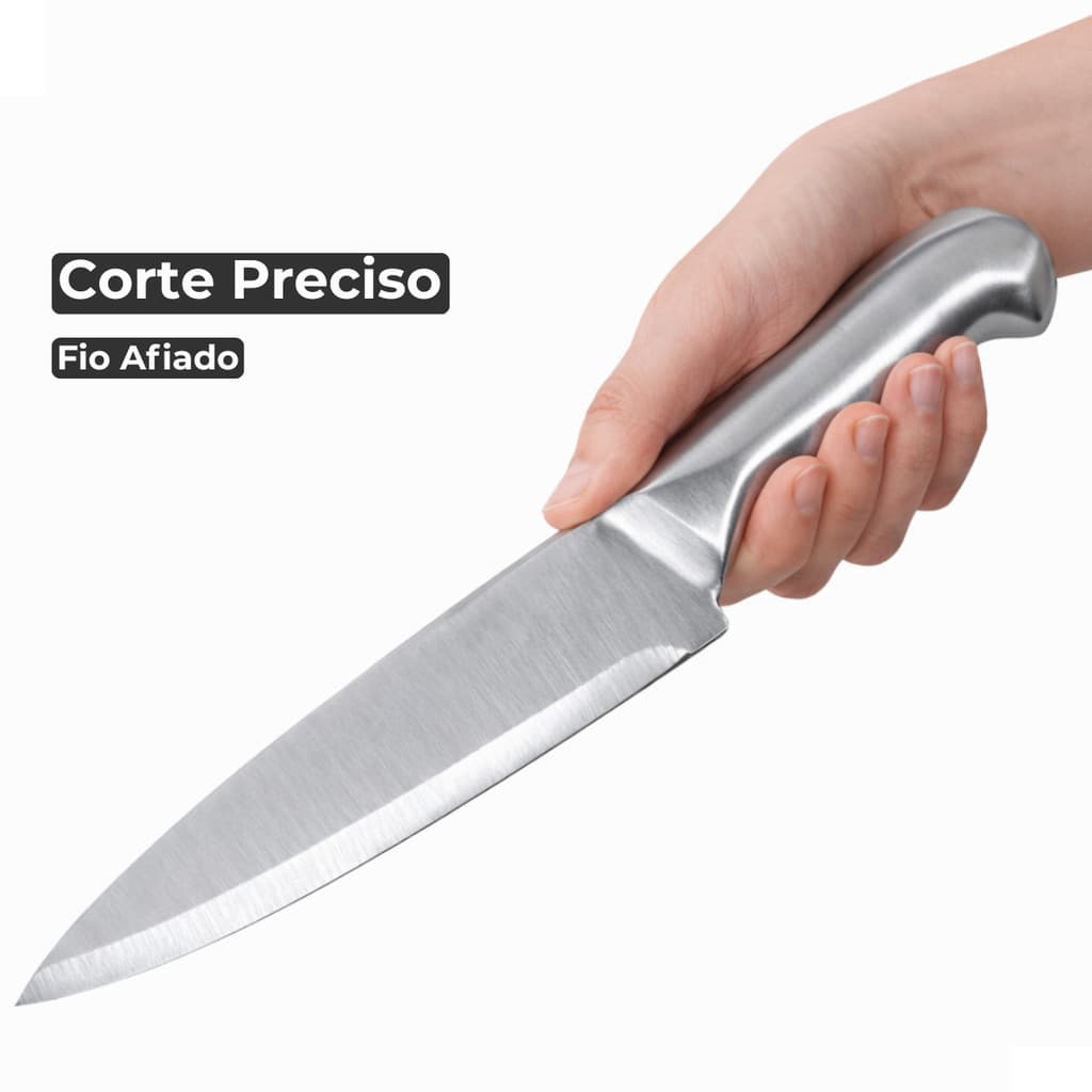Faca Peixeira 8” Aço Inox Profissional Açougue Churrasqueiro