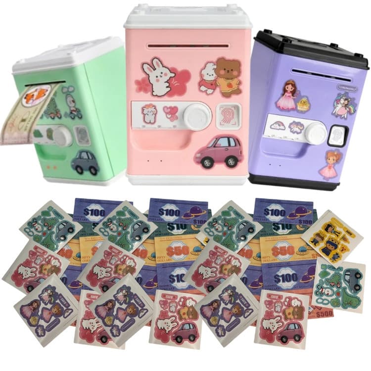 Cofre Digital Musical Infantil C/ Senha e Adesivos Para Personalizar