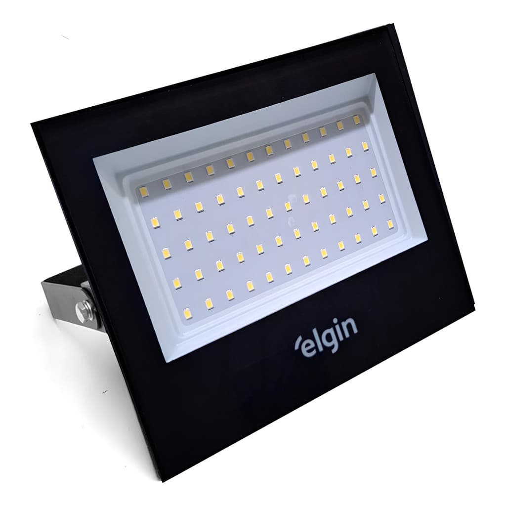 Refletor Led 100w 6500k Bivolt Monofásico Branco Frio Elgin