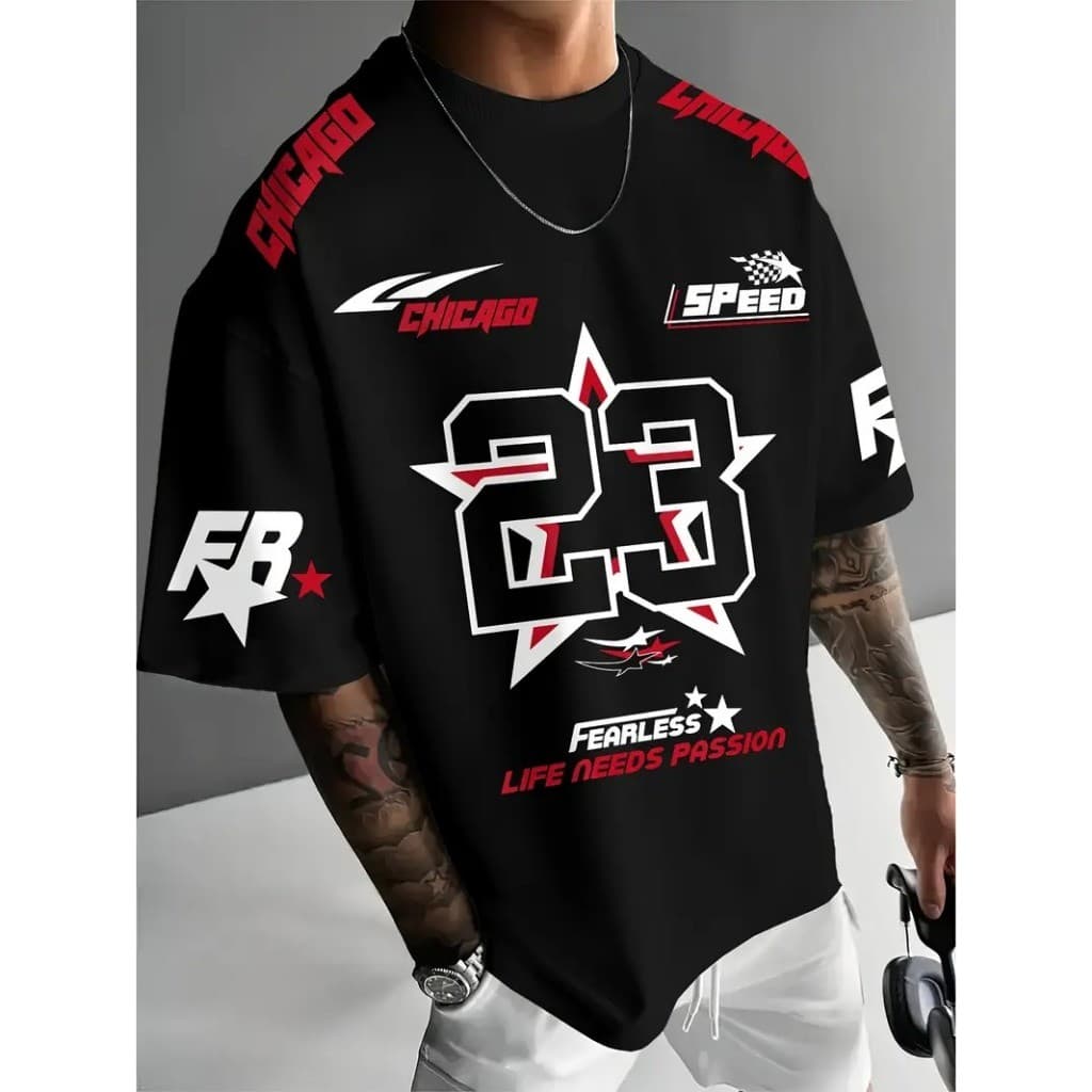 Camiseta Algodão Streetwear Casual Basica Chicago Speed 23