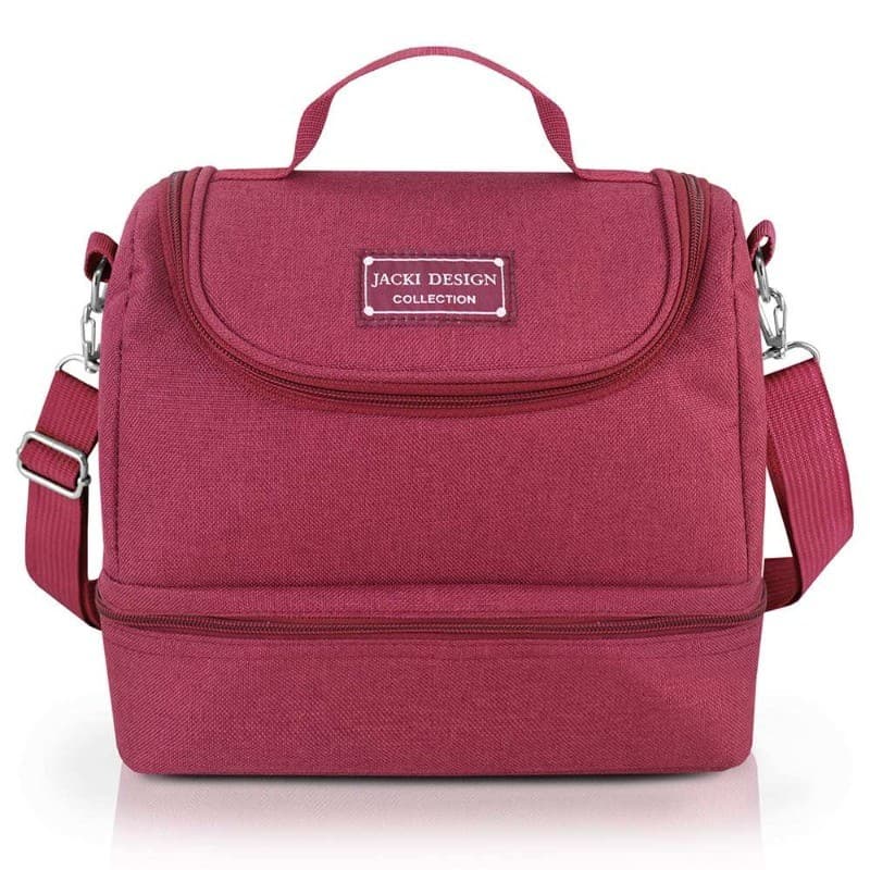 Bolsa Térmica 6,4L com 2 Compartimentos Porta Marmita Impermeável para Almoço, Lanches, Trabalho e Escola