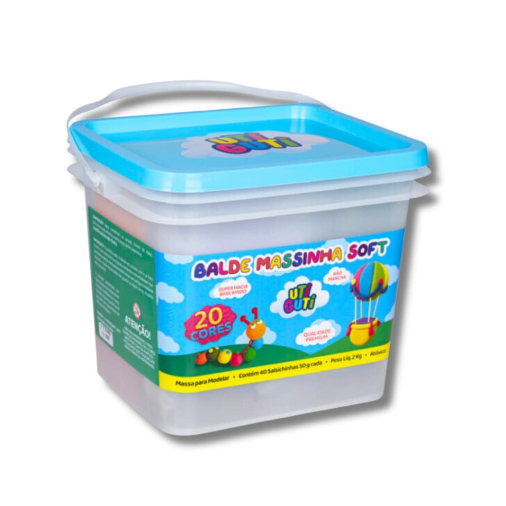 Massa de modelar Massinha Infatil Pote Massinha Uti Guti Super macia Amido 40 Unidades 20 cores