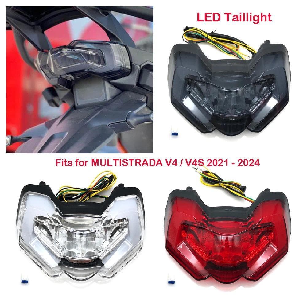 Serve Para Ducati Multistrada V4 ABS V4S PIKES PEAK 2021-2024 Motocicleta LED Luz Traseira Sinal De Volta Freio Integrad