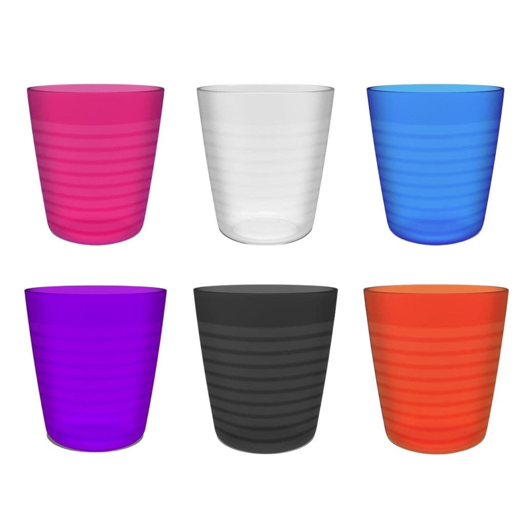 Kit 6 Copos de Plástico Reutilizáveis Kids 230ml Neon Colorido