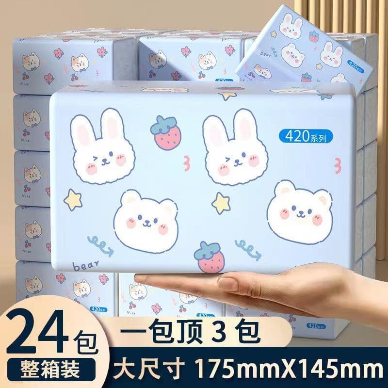 [Pacote grande 600 folhas] Caixa inteira de papel, pacote grande, guardanapo, papel Facial, papel higiênico, bebê dispon