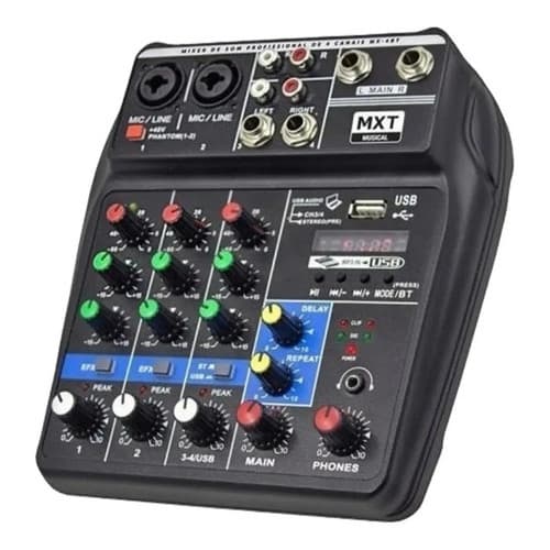 Mesa De Som Profissional 4 Canais Mxt Modelo Mx-4bt 5v