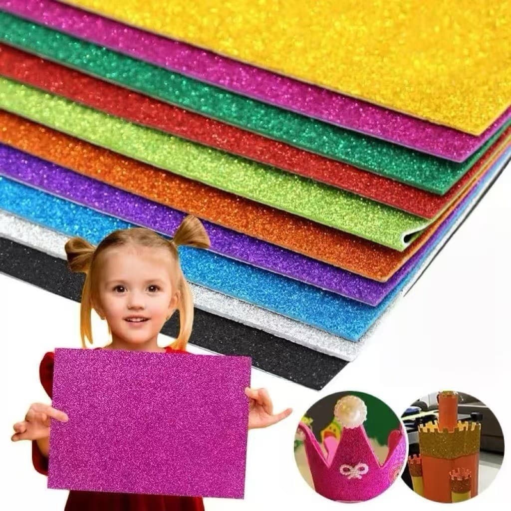 Kit Folhas Eva Glitter 40x48cm ou 40x60cm - com 5, 10 ou 20 unidades-WJ-006-WJ-007