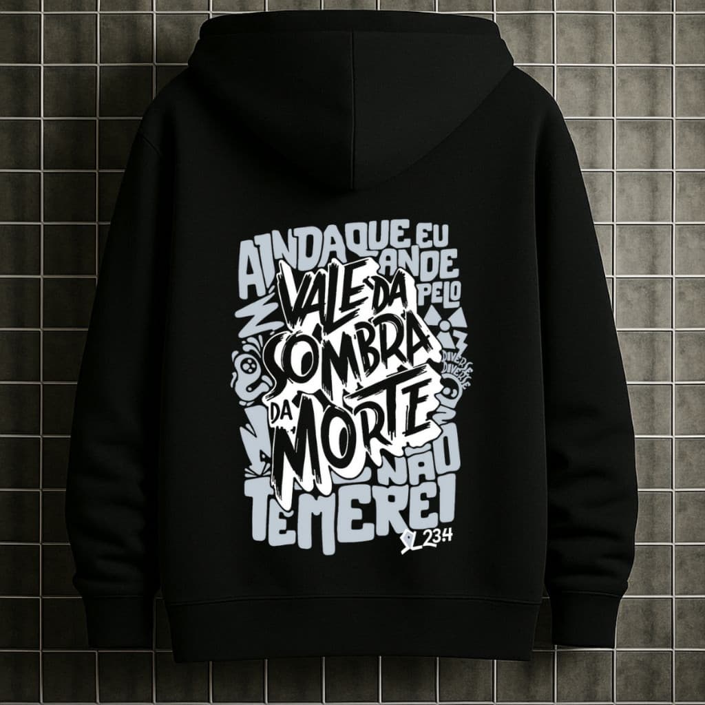 Casaco Moletom Frase Cristã Extended Sizes Homens Gráfico de Streetwear Novo P AO GG