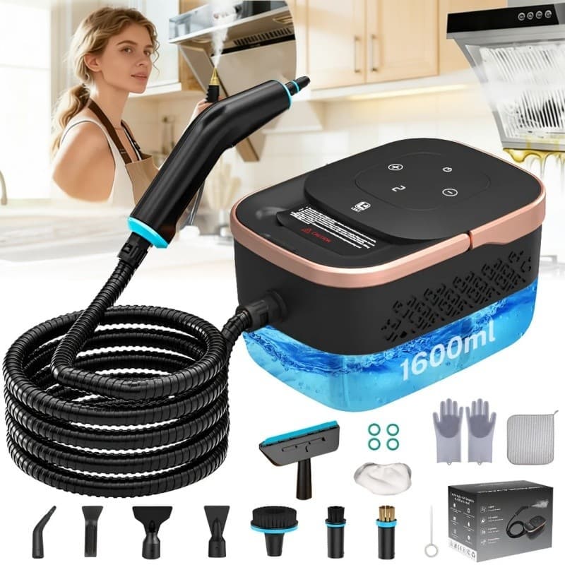 Limpador a Vapor Portátil Multifuncional Limpeza Profunda com Kit de Acessórios Completos