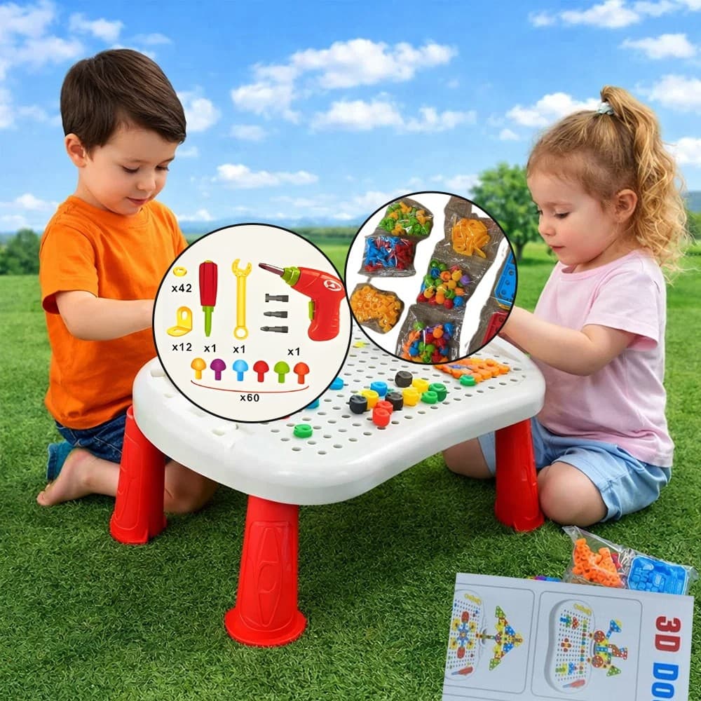 Mesa criativa infantil montagem pedagogica brinquedo ludico aprendizado desenvolvimento educativo de achadinhos