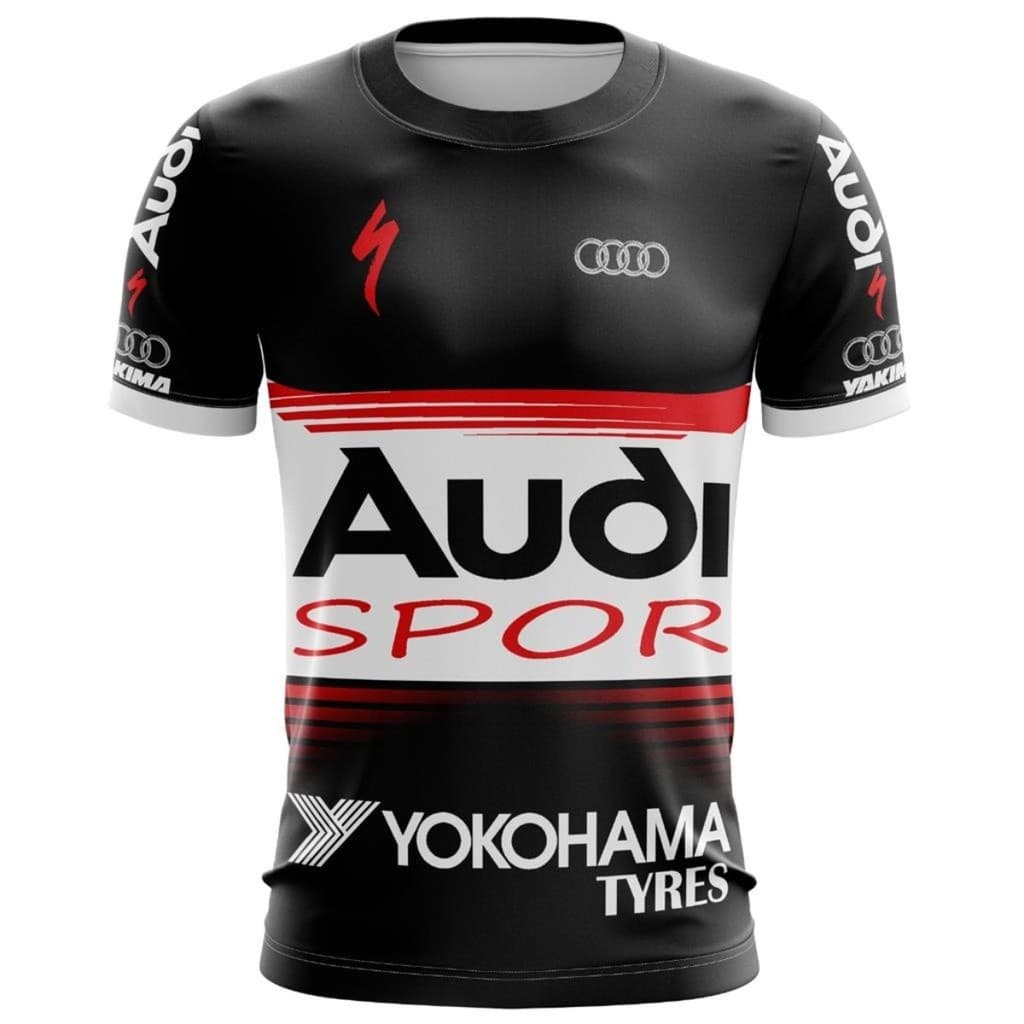 Camiseta Ciclismo Casual Masculina UV Dry Fit Audi Sport
