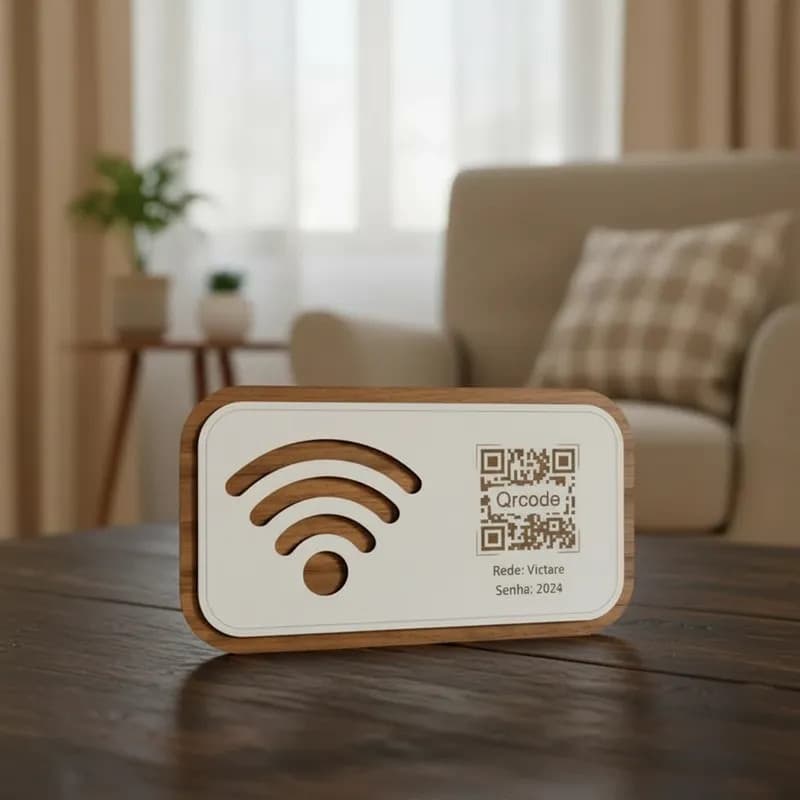 Placa De Sinalização | Uso de Wi-Fi - QR Code