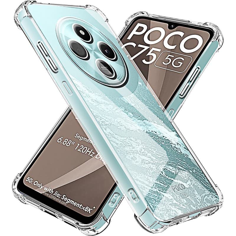 capinha e pelicula para poco c75 transparente + Brinde kit limpeza